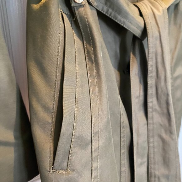 INC International Concepts Olive Green Belted Trench Coat – Size S - Picture 9 of 13